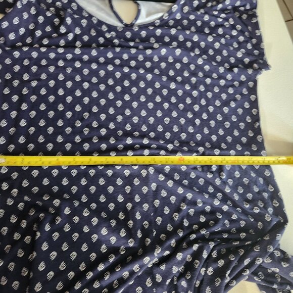 Old Navy Womens Navy Blue White Printed Jumpsuit Size Tall Large Tie Waist - Picture 11 of 16